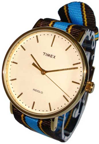 Guld ur fra Timex i flot unisex design - Køb billigt her